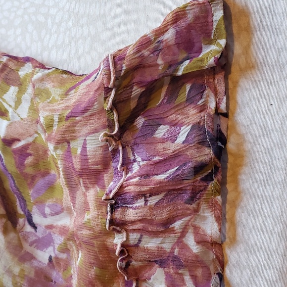 Lucky Plum Fern Print Blouse Size M - Picture 12 of 13